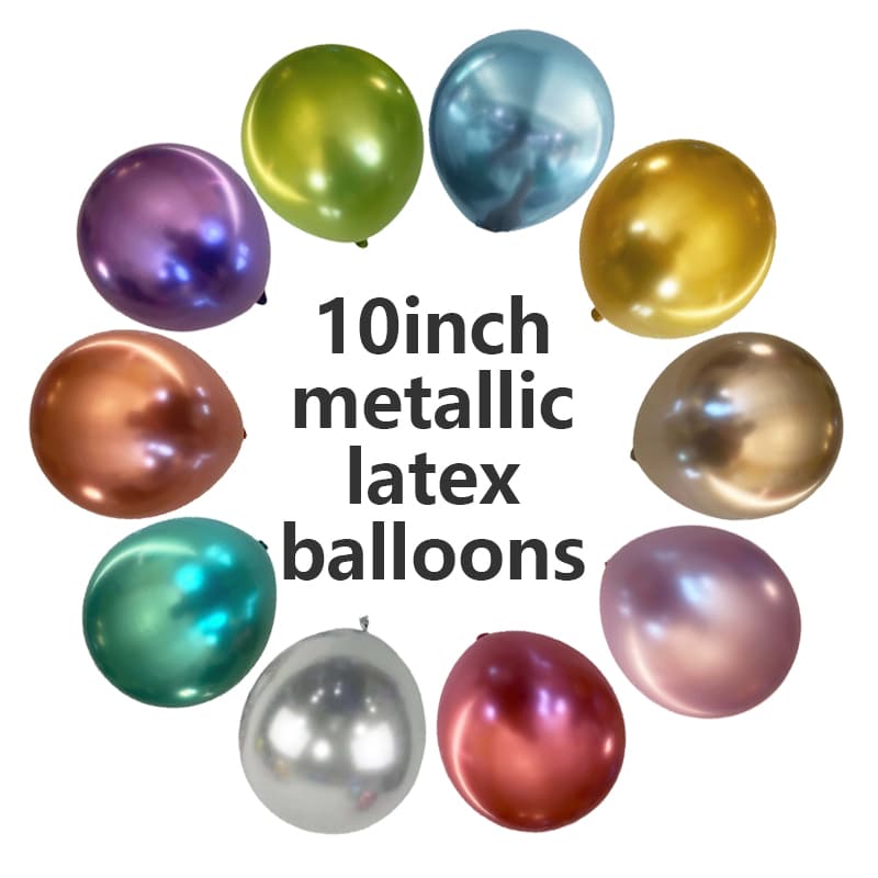 10 tommer metalliske latex balloner