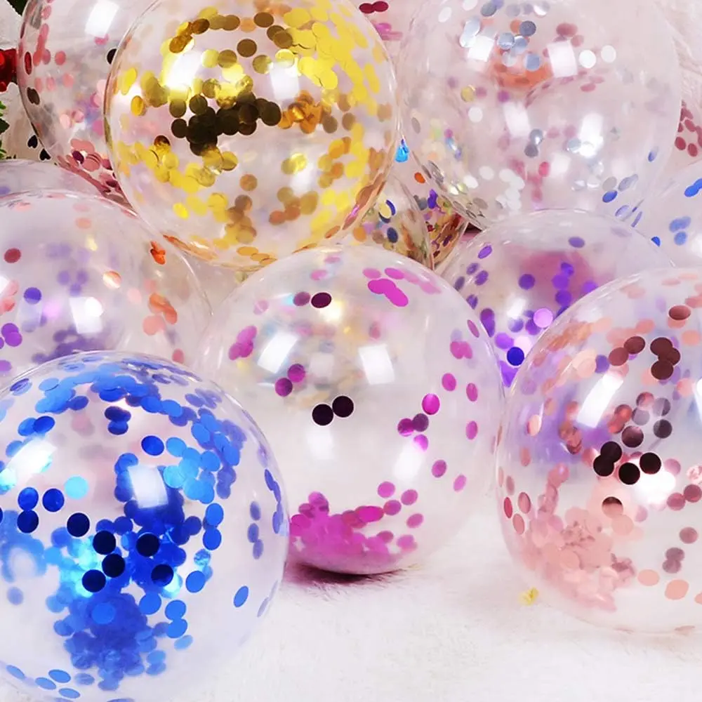 12 tommer klare guld konfetti latex balloner