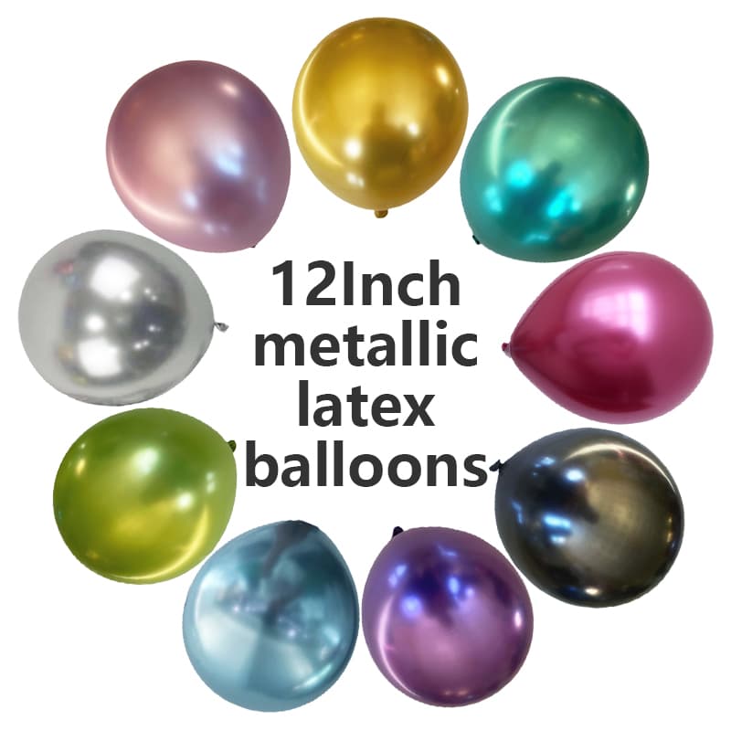 12 tommer metallisk krom latex balloner