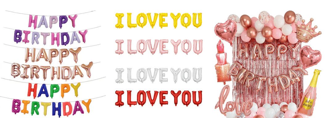 Hvilke bogstaver indeholder 16 tommer brevfolieballon? Support gratis kombination?