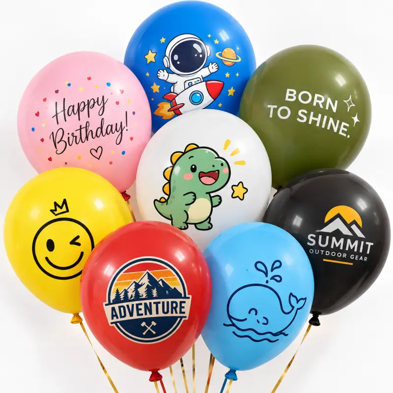 Brugerdefineret trykt latex ballon MOQ til flere logodesigns