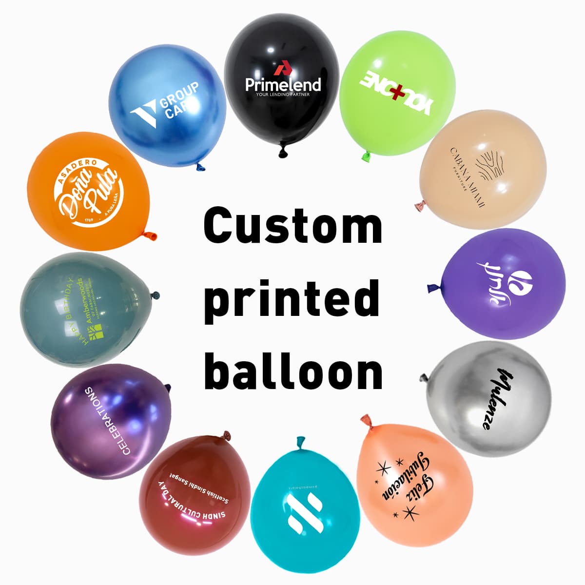 Custom logo trykt latex balloner