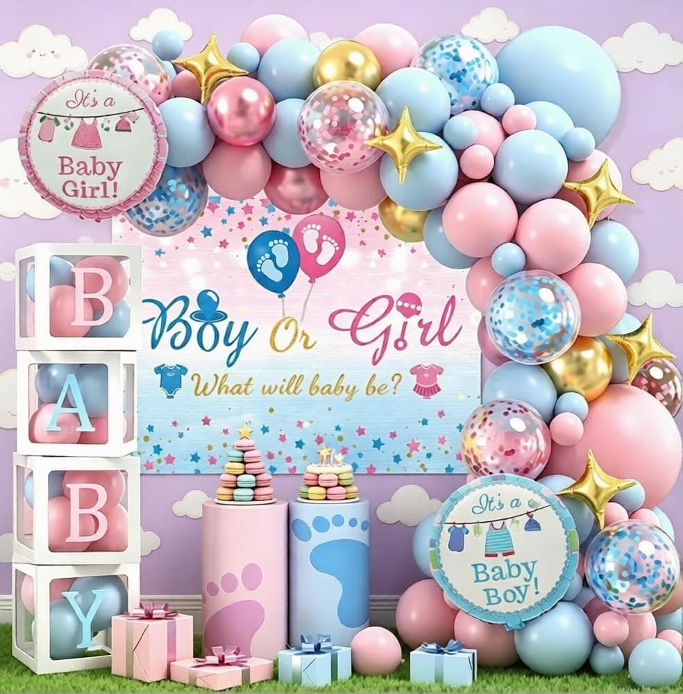 Kønsneutral Baby Shower Balloon Garland Arch Kit