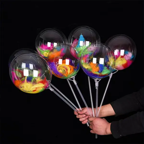 Led Bobo Ballon med Fjerfyld